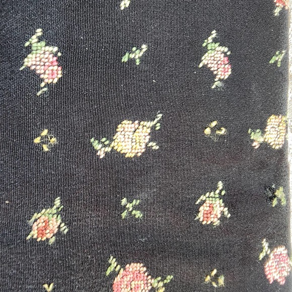 Vtg petit point Belt Bag Set Change Purse comb & Holder Floral Embroidery - Picture 7 of 12